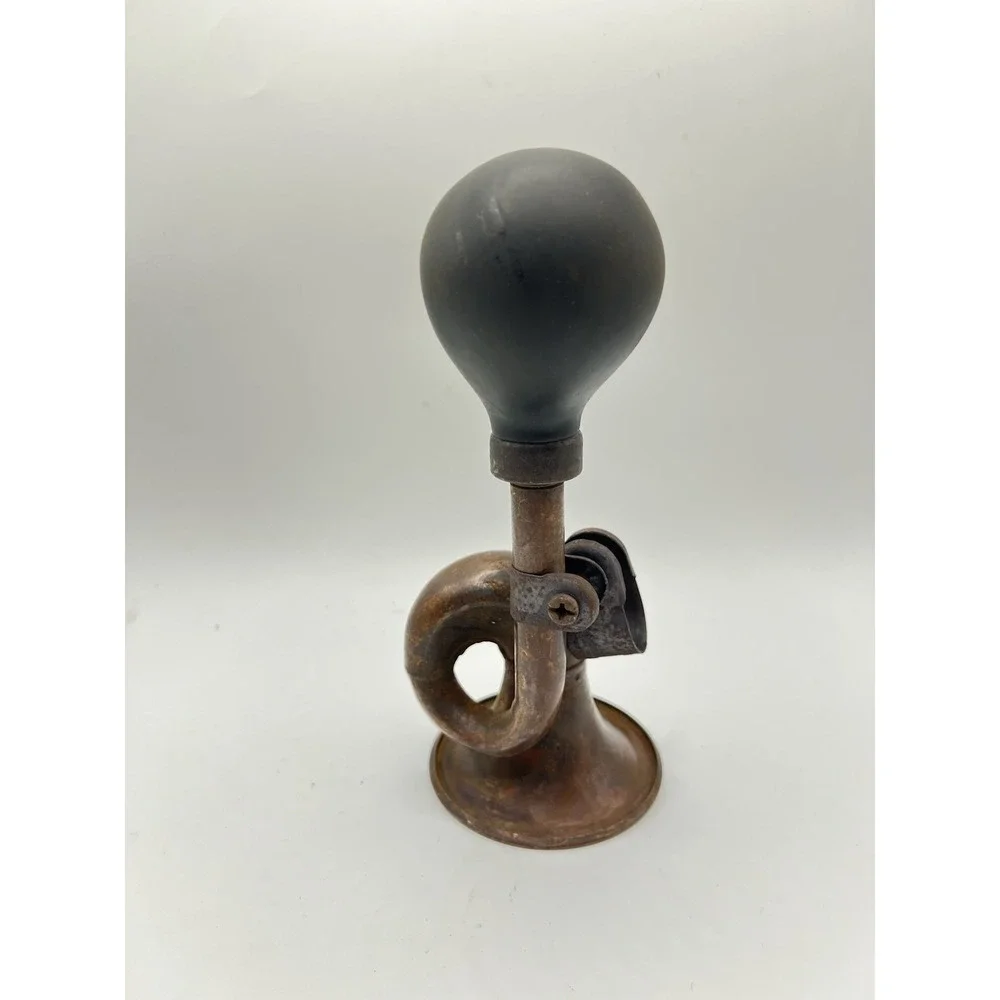 Original Vintage Brass Bicycle Horn Rubber Squeeze Bulb Bugle Style 6